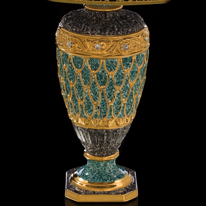 лампа коллекция "Диана", черно-зеленая, керамика 17x17xh:36 см - фото 1886138512