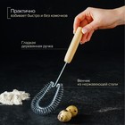 Венчик кухонный для взбивания «Пружина», 28 см, с деревянной ручкой - Фото 5