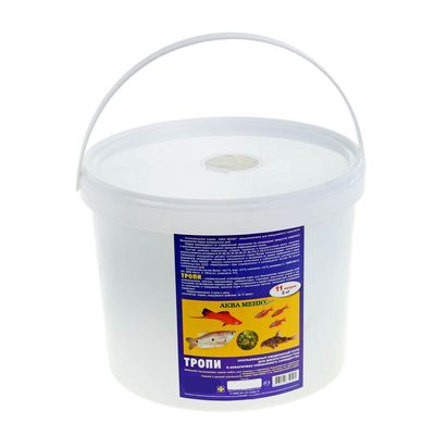 Корм Аква меню «Тропи» для рыб, ведро 11 л, 2 кг