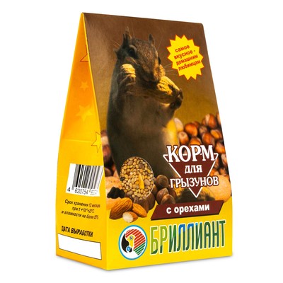 Корм "Бриллиант" для грызунов, с орехами, 350 г