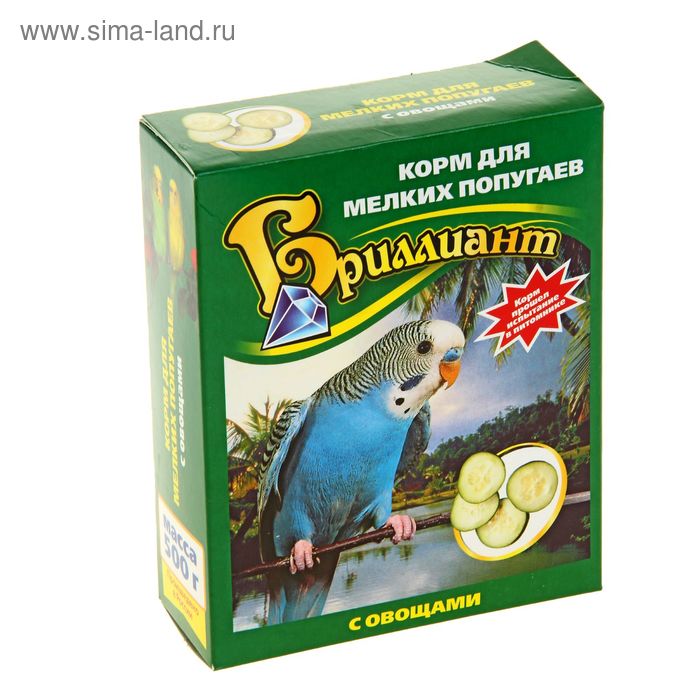 Корм "Бриллиант ЛЮКС" для попугаев, с овощами, 500 г - Фото 1