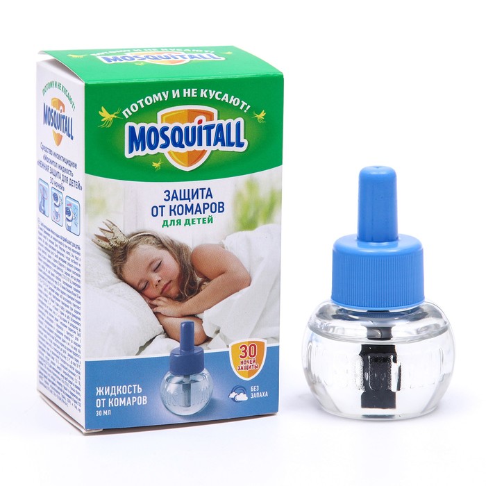 Жидкость от комаров Mosquitall «Нежная защита для детей», 30 ночей, 30 мл - Фото 1