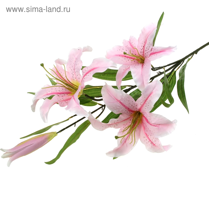 цветы искусственные 100 см лилии розовые - Фото 1