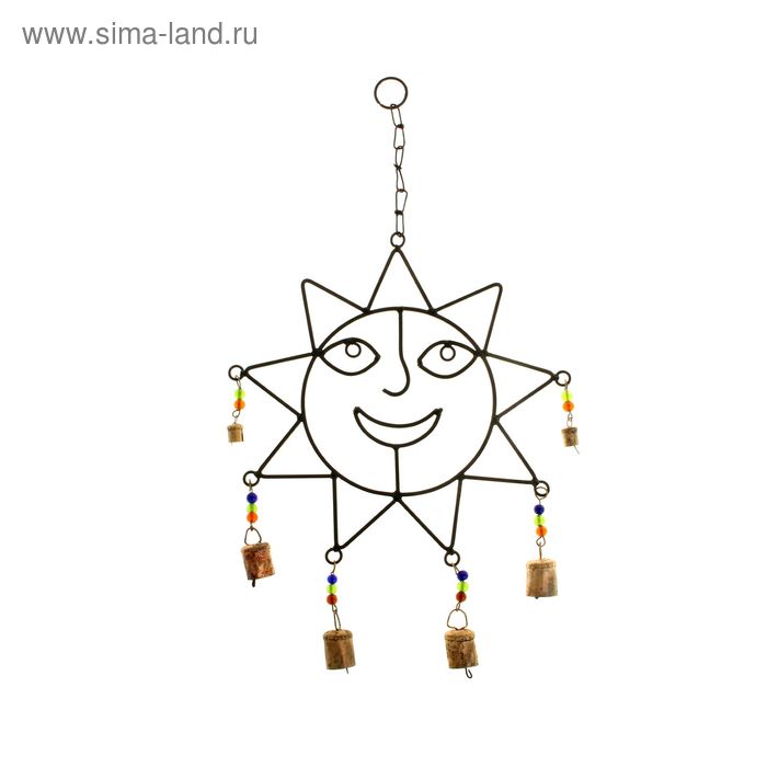 Металлическая панель с колокольчиками "Солнце" 48х27 - Фото 1