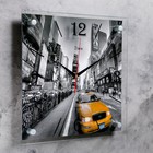 Часы-картина настенные, серия: Транспорт, "Желтое такси", плавный ход, 35 х 35 см - Фото 2