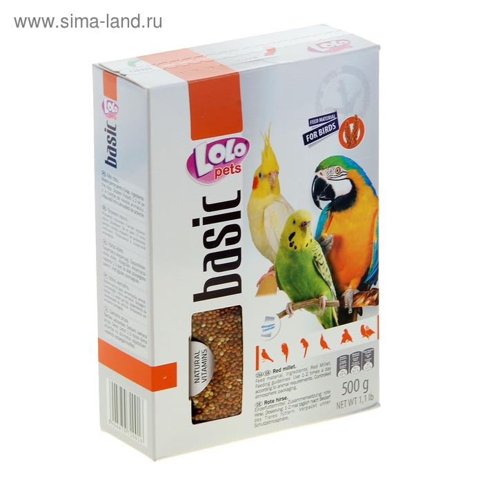 Корм LoLo Pets для птиц, красное просо, 500 г. - Фото 1