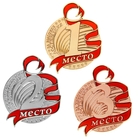 Медаль призовая формовая, 3 место, бронза, 4,5 х 5,8 см - Фото 1