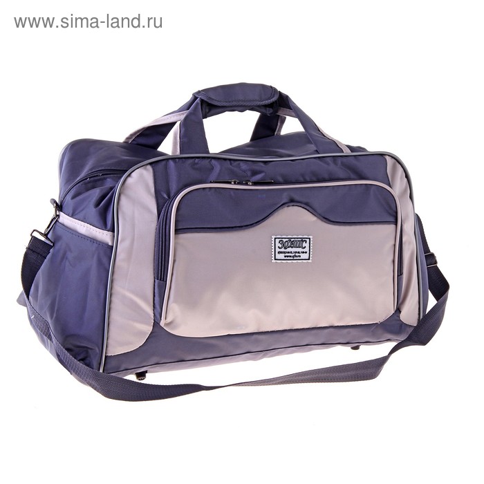 Сумка дорожная, 1 отдел, 3 наружных кармана, ремень, серый - Фото 1