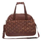 Сумка дорожная на молнии "Ажур", 1 отдел, 2 наружных кармана, длинный ремень, коричневая - Фото 1