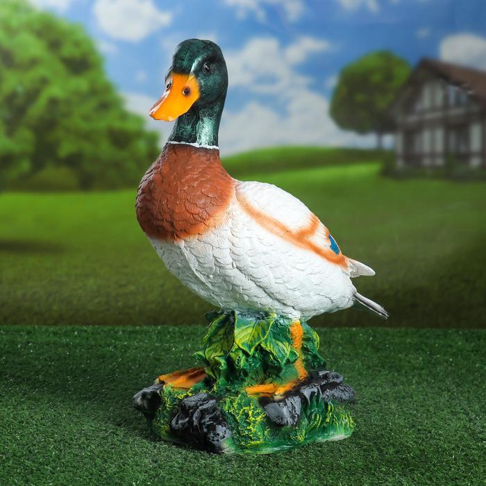 Садовая фигура из полистоуна «Селезень», 35×29×18 см - Фото 1