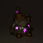 Сувенир "Дед Мороз в серебряной шубе со звёздами и фонарём" свет 10х9х14 см - Фото 2