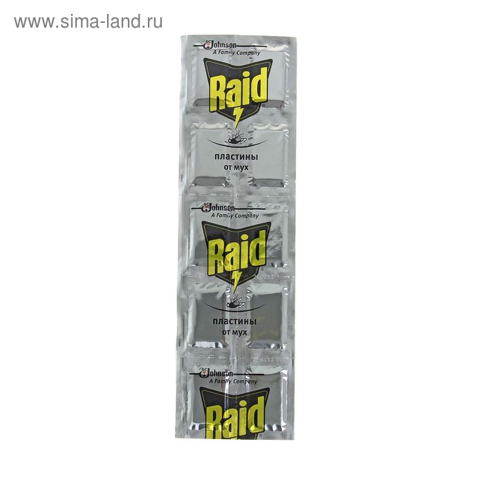 Пластины от мух Raid, 10 шт. - Фото 1