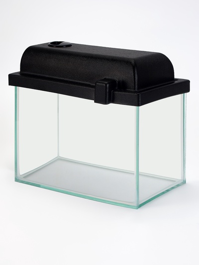 Аквариум «Прямоугольный» с крышкой, 10 л, 32×15×21/26 см, чёрный