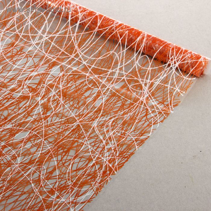 Пленка для цветов "Сизаль два цвета" оранжево-белый 700 мм х 8.5 м - Фото 1