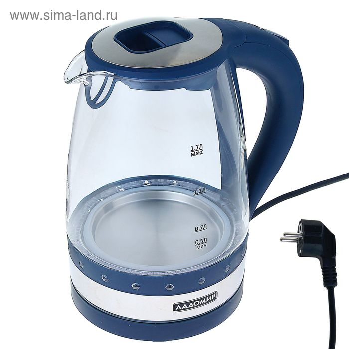 Чайник электрический "Ладомир" 115, 1.7 л, 2000 Вт, синий - Фото 1