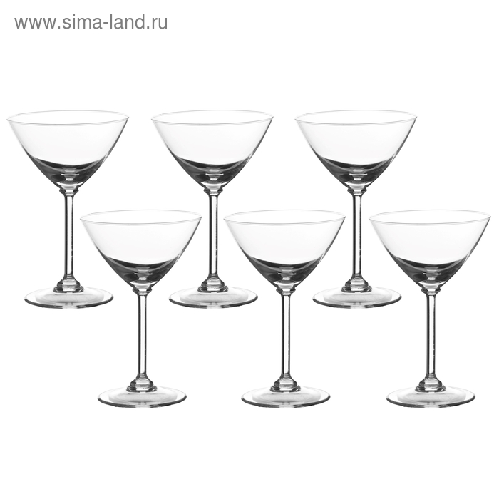 Набор бокалов для мартини 200 мл, 6 шт - Фото 1