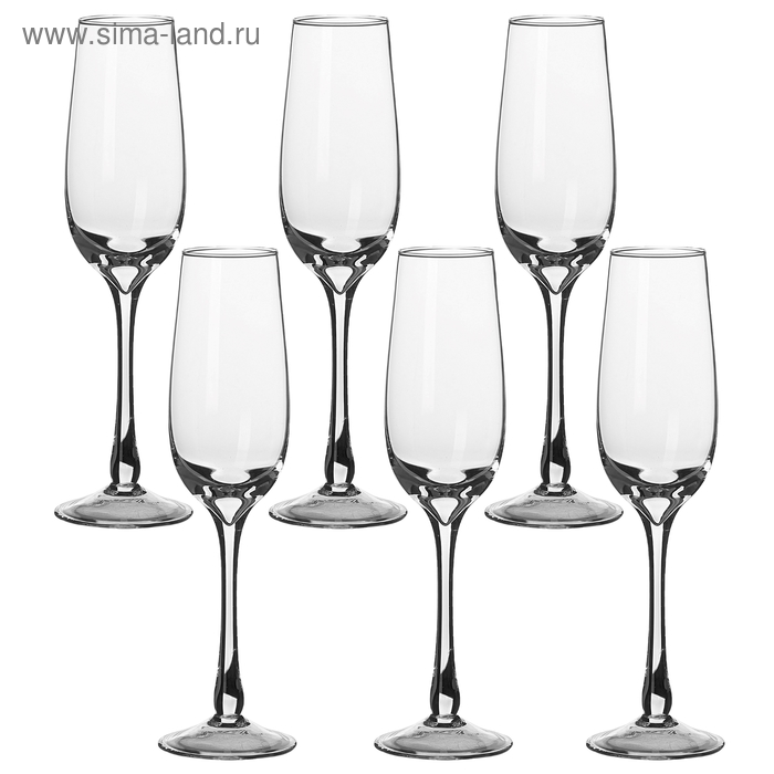 Набор бокалов для шампанского 180 мл, 6 шт - Фото 1