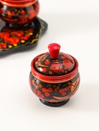 Набор для специй на подставке «Земляничка», 15×15×6 см, дерево, хохлома - Фото 2