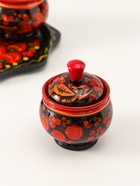 Набор для специй на подставке «Земляничка», 15×15×6 см, дерево, хохлома - Фото 3