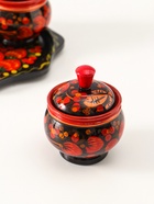 Набор для специй на подставке «Земляничка», 15×15×6 см, дерево, хохлома - Фото 4