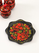 Набор для специй на подставке «Земляничка», 15×15×6 см, дерево, хохлома - Фото 7