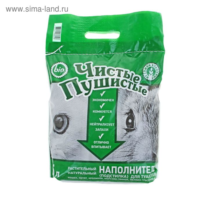 Наполнитель минеральный комкующийся "Чистые пушистые", 5 л - Фото 1