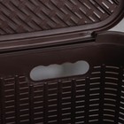 Корзина для белья угловая с крышкой «Ротанг», 60 л, 40×40×58 см, цвет коричневый - Фото 2