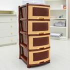 Комод 4-х секционный "Плетёнка", цвет коричневый/бежевый - Фото 1