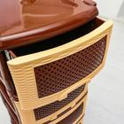 Комод 4-х секционный "Плетёнка", цвет коричневый/бежевый - Фото 2