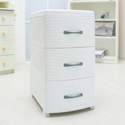 Комод 3-х секционный «Ротанг», цвет белый