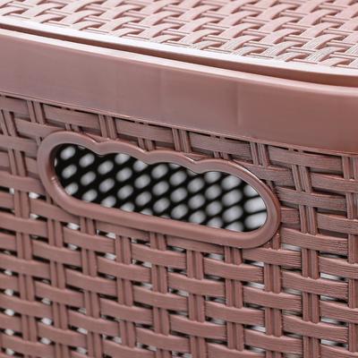 Корзина бельевая «Ротанг», 60 л, 34×44×56 см, с крышкой, МИКС