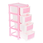 Комод 4 секции "Плетёнка", цвет розовый/белый - Фото 2