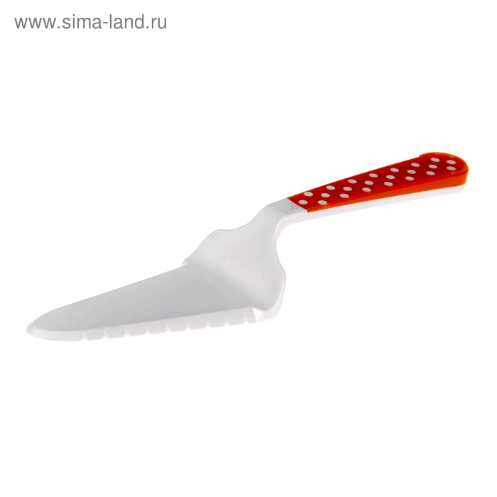 Лопатка-нож "Горошек" для торта, цвет бело-оранжевый - Фото 1