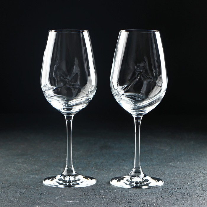 Набор бокалов для вина Bohemia Crystal «Турбуленция», 350 мл, 2 шт - фото 1918650039