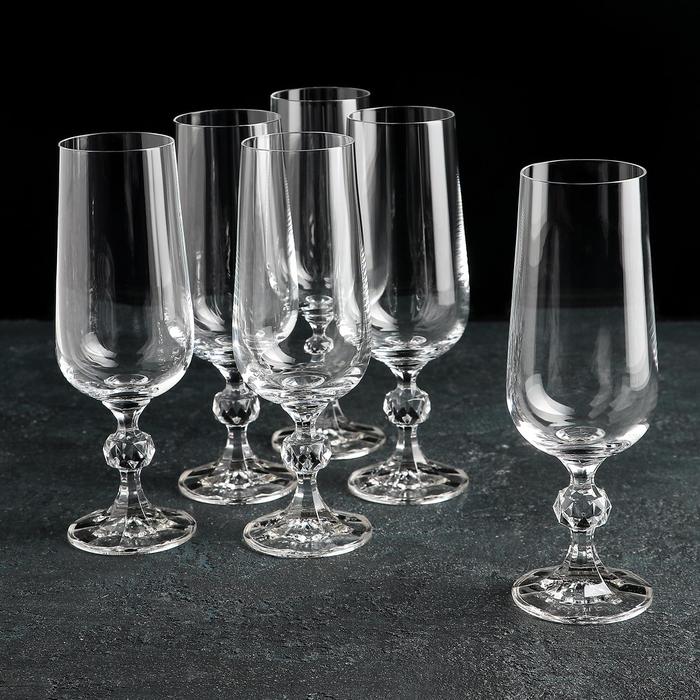 Набор бокалов для шампанского «Клаудия», 180 мл, 6 шт - Фото 1
