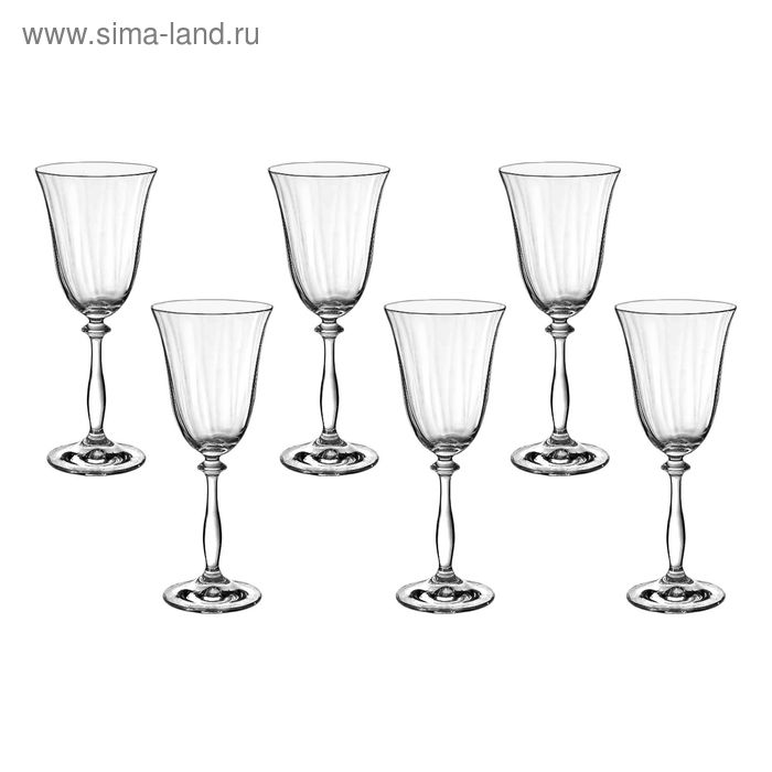 Набор бокалов для вина 250 мл "Анжела. Грани", 6 шт - Фото 1