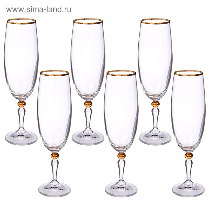Набор бокалов для шампанского 190 мл "Кармен", 6 шт - Фото 1