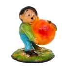 Садовая фигура "Ёж с яблоком" красный  большая 38*40*48 см - Фото 1