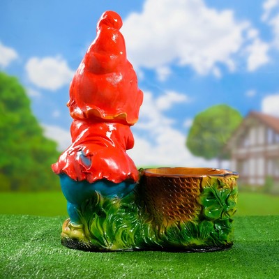 Фигурное кашпо "Гном с кашпо" 50см