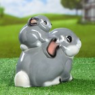 Садовая фигура "Зайчиха с зайчонком" глянец, серый - Фото 4