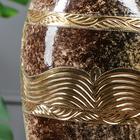 Ваза керамическая "Эрика", напольная, малахит, коричневая, 55 см - Фото 4