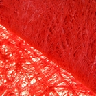 Полотно декоративное, лён с бахромой 95см х 5м красный - Фото 1