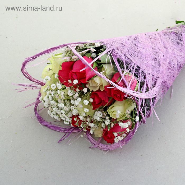 Салфетка Веер мини, лён, сиреневый - Фото 1