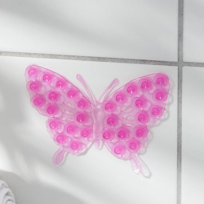 Мини-коврик для ванны «Ажурная бабочка», 9×11,5 см, цвет МИКС - Фото 1