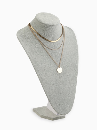 Бюст для украшений QF, 24×19×35 см, h=35 см, серый