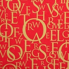Бумага упаковочная белая, "Letters", красный-золотой, 0.7 х 10 м - Фото 2