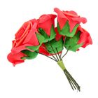 Декор для творчества "Крупные розы" (набор-букет 6 цветков) МИКС 7х7х15 см - Фото 2