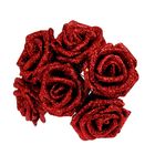 Декор для творчества "Розы" (набор-букет 6 цветков) МИКС 5,5х5,5х13,5 см - Фото 1