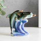 Сувенир керамика "2 дельфина на волне" 7х8,4х3,4 см - Фото 4