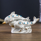 Сувенир керамика "2 дельфина со стразами" 12,5х7х7 см - Фото 1